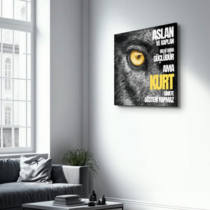 Kurt - Tasarımcı Koleksiyonu Cam Duvar Tablosu