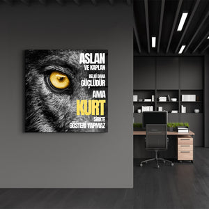 Kurt - Tasarımcı Koleksiyonu Cam Duvar Tablosu