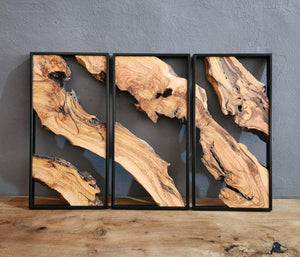 Zeytin Ağacı ve Metal | Birinci Sınıf Ahşap El Yapımı Duvar Tablosu