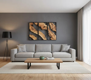 Zeytin Ağacı ve Metal | Birinci Sınıf Ahşap El Yapımı Duvar Tablosu