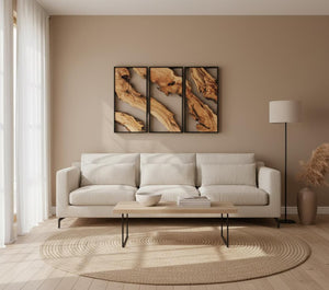 Zeytin Ağacı ve Metal | Birinci Sınıf Ahşap El Yapımı Duvar Tablosu