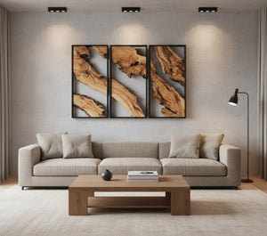 Zeytin Ağacı ve Metal | Birinci Sınıf Ahşap El Yapımı Duvar Tablosu