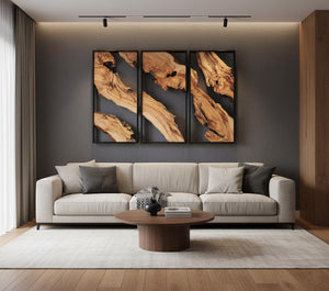 Zeytin Ağacı ve Metal | Birinci Sınıf Ahşap El Yapımı Duvar Tablosu