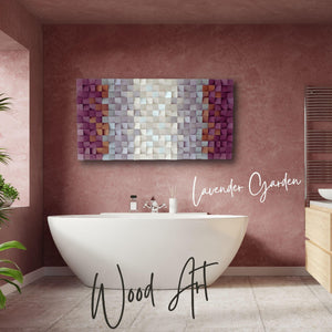 ・"Lavender Garden"・Premium Wood Handmade Wall Sculpture - Limited Edition - ArtDesigna Glass Printing Wall Art