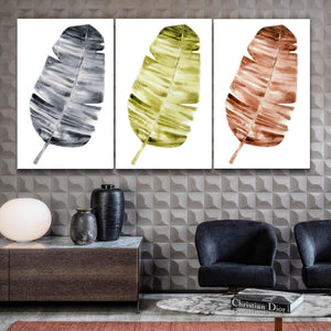 ・"Leaves 2- Trio"・Glass Wall Art - ArtDesigna Glass Printing Wall Art